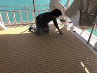 Sunseeker Portofino 28. pvc synthetic teak deck