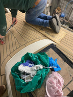 Oyster 406 sailboat pvc synthetic teak deck